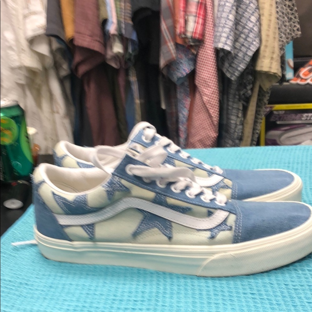 Vans Blue and White Star Sneakers